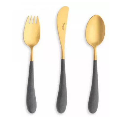 Изображение товара Набор столовых приборов Cutipol Alice gr.gold для детей, 3 предмета Изображение товара Набор столовых приборов Cutipol Alice gr.gold для детей, 3 предмета