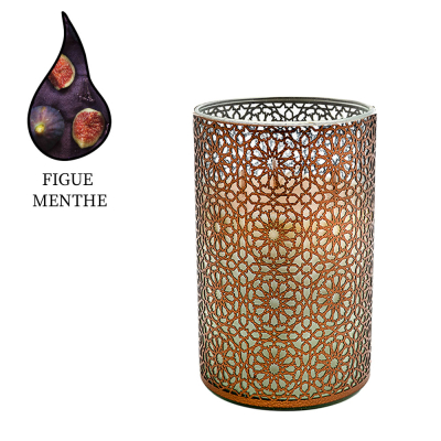 Изображение товара Аромасвеча Nour Bougie Arabesque Figue menthe бронза 20 см, ручная работа