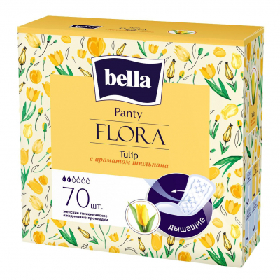 Изображение товара Прокладки ежедневные Bella Panty Flora Тюльпан 70 шт комфорт и защита Изображение товара Прокладки ежедневные Bella Panty Flora Тюльпан 70 шт комфорт и защита