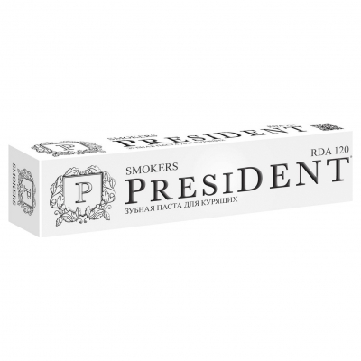 Изображение товара Зубная паста President Smokers 75 мл для курильщиков и защиты десен