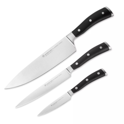 Изображение товара Набор кухонных ножей Wuesthof Classic ikon 3 шт универсальный Германия Изображение товара Набор кухонных ножей Wuesthof Classic ikon 3 шт универсальный Германия