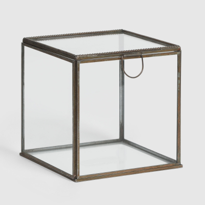 Изображение товара Декоративная коробка P.M. Overseas из металла и стекла 15x15x15,5 см