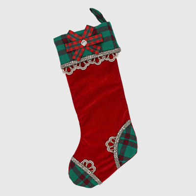 Изображение товара Декор на ёлку James arts носок красный 24х1х54 см