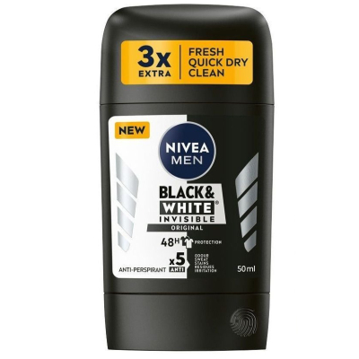Изображение товара Мужской антиперспирант стик Nivea Черное и белое 50 мл для защиты от пота и запаха