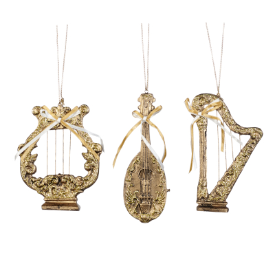 Изображение товара Подвеска Goodwill музыкальные инструменты золотые 13 см елочные игрушки