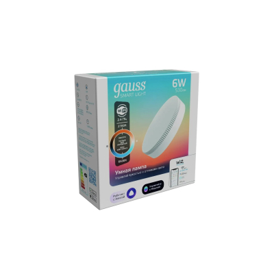 Изображение товара Лампа Gauss Smart Light 6W 530lm с изменяемой цветовой температурой и диммированием Изображение товара Лампа Gauss Smart Light 6W 530lm с изменяемой цветовой температурой и диммированием