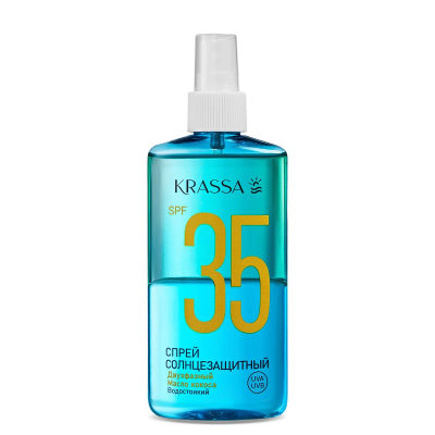 Изображение товара Двухфазный солнцезащитный спрей Krassa SPF 35 150 мл с маслом кокоса Изображение товара Двухфазный солнцезащитный спрей Krassa SPF 35 150 мл с маслом кокоса