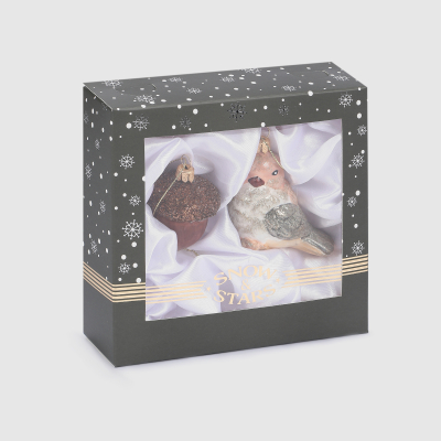 Изображение товара Набор ёлочных игрушек Snow and Stars - птичка и желудь 2 шт