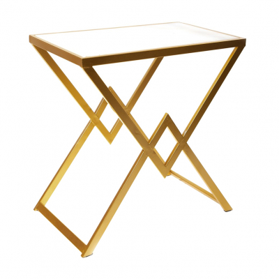 Изображение товара Столик с белым мрамором Glasar 53x33x54 см - элегантный журнальный стол из натуральных материалов