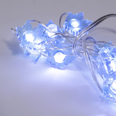 Изображение товара Гирлянда новогодняя Best Technology 10 LED на батарейках белые и синие цветы