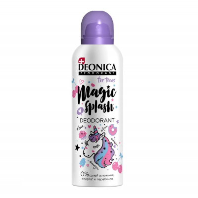 Изображение товара Дезодорант-спрей Deonica magic splash 125 мл без спирта и парабенов для всей семьи Изображение товара Дезодорант-спрей Deonica magic splash 125 мл без спирта и парабенов для всей семьи