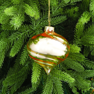 Изображение товара Стеклянный новогодний золотой шар Yancheng Shiny 8см елочные украшения