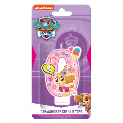 Изображение товара Свеча на торт Щенячий патруль Цифра 0 вид 1