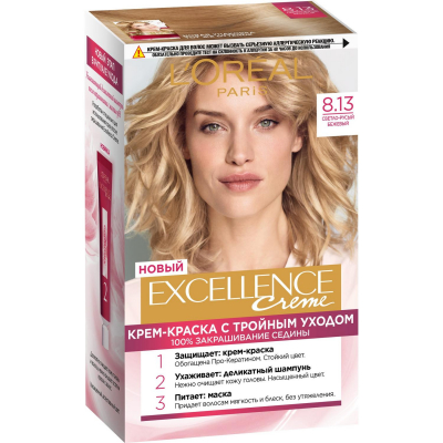 Изображение товара Краска для волос L'Oreal Excellence Creme 8. 13 Светло-русый бежевый 60 мл