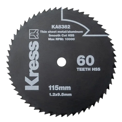 Изображение товара Диск по металлу и алюминию KRESS 60T HSS 115х1,2х9,5 мм