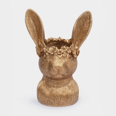 Изображение товара Ваза Anna Lafarg Rabbit Золотистая, 31 см - декоративная произведение