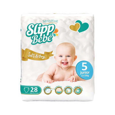 Изображение товара Подгузники Slipp Bebe Twin № 5 11-25 кг 28 шт для малышей Изображение товара Подгузники Slipp Bebe Twin № 5 11-25 кг 28 шт для малышей