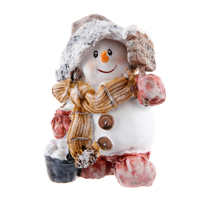 Изображение товара Снеговичок с табл снежные шарики Полиформ 16 см новогодний декор