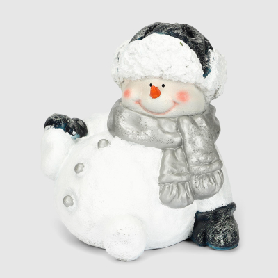 Изображение товара Декоративная новогодняя фигура Полиформ Снеговичок в шапке 30 см