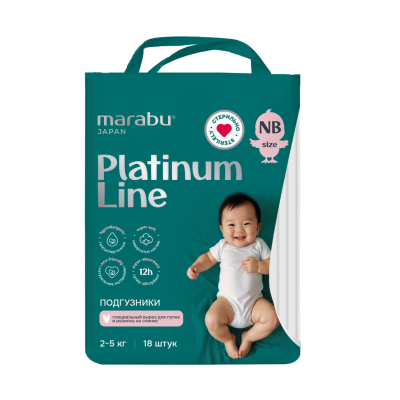 Изображение товара Подгузники Marabu Platinum NB 2-5 кг 18 шт