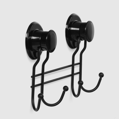 Изображение товара Крючки сдвоенные Suntel пара с вакуумным креплением черные