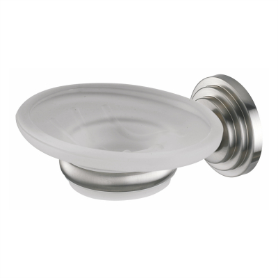 Изображение товара Стеклянная мыльница Wasserkraft серебряная 13x13x6 см стильный аксессуар для ванной