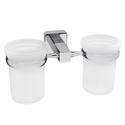 Изображение товара Подстаканник двойной, стекло WasserKraft прозрачный с серебряным (6528D)