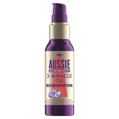 Изображение товара Масло для волос Aussie 3 Miracle Oil Reconstructor 100 мл восстанавливающее для поврежденных волос Изображение товара Масло для волос Aussie 3 Miracle Oil Reconstructor 100 мл восстанавливающее для поврежденных волос