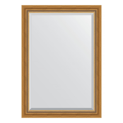 Изображение товара Зеркало с фацетом в багетной раме Evoform состаренное золото с плетением 70 мм 73х103 см 