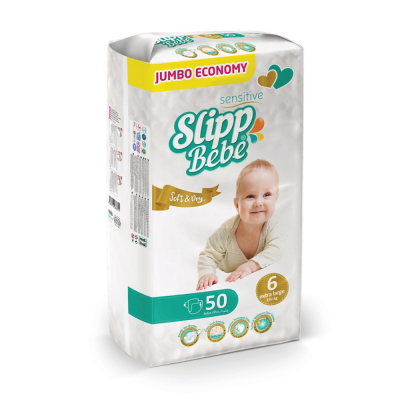 Изображение товара Подгузники Slipp Bebe Jumbo № 6 для детей 15+ кг, 50 шт, Турция