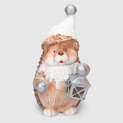 Изображение товара Декоративная новогодняя фигура Полиформ Ёжик с фонарём 23х19х47 см Россия