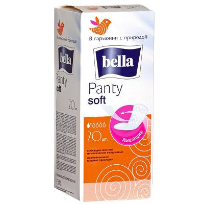 Изображение товара Прокладки Bella Panty Soft 20 шт - ежедневные анатомические прокладки Польша