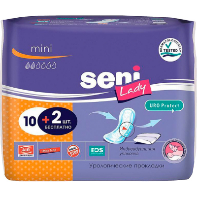 Изображение товара Урологические прокладки Seni Lady Mini 2 капли для легкой защиты и комфорта