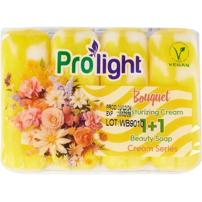 Изображение товара Мыло туалетное с увлажняющим кремом PROLIGHT 1+1 Букет, 4Х80 гр.