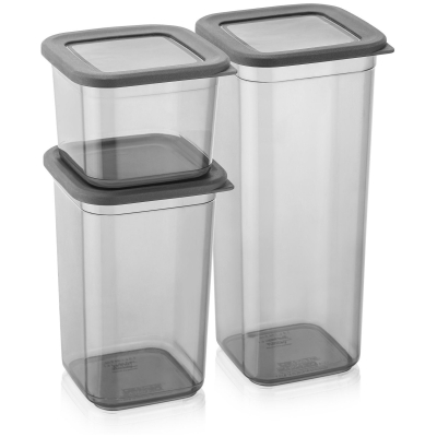 Изображение товара Набор контейнеров Akay для хранения З шт 0,65 1,3 и 1,9 л пластик турция