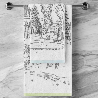 Изображение товара Комплект полотенец Kids by Togas белых с серым 50х75/70х130 см Изображение товара Комплект полотенец Kids by Togas белых с серым 50х75/70х130 см