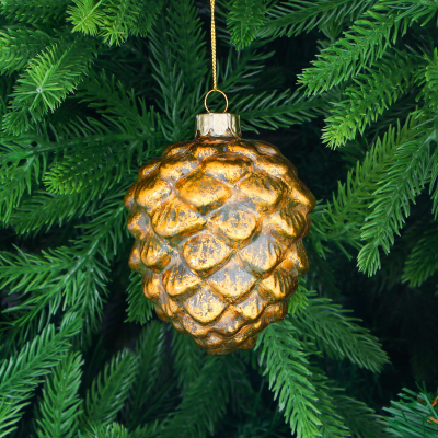 Изображение товара Ёлочная игрушка Yancheng шишка золотистая 8х8х10 см