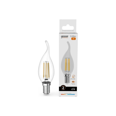 Изображение товара Лампа Gauss Filament Elementary Свеча на ветру 8W 510lm 2700К Е14 LED 