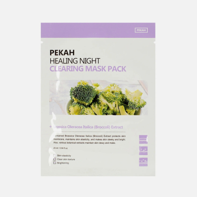 Изображение товара Маска тканевая Pekah Healing night с экстрактом брокколи 25 мл для чувствительной кожи Изображение товара Маска тканевая Pekah Healing night с экстрактом брокколи 25 мл для чувствительной кожи