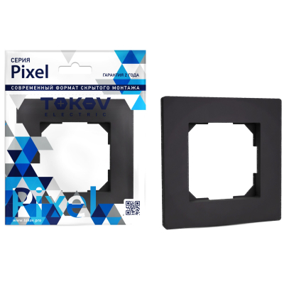 Изображение товара Рамка Tokov Electric Pixel 1-м цвет карбоновый