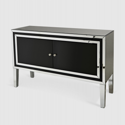 Изображение товара Комод Art Champ 120х40х78 см черный глянец с зеркальной отделкой