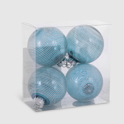 Изображение товара Набор елочных игрушек Unique Treasures, 4 шт, синие шары