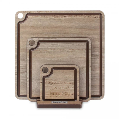 Изображение товара Набор ComposeEat из 3-х досок на подставке травертин капучино
