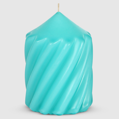 Изображение товара Голубая витая свеча Home Interiors 6,8x10 см для дома и праздников