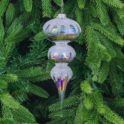 Изображение товара Ёлочная игрушка Yancheng Shiny стеклянная 7x7x21 см