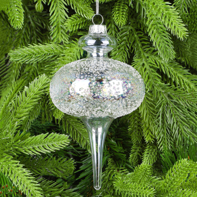 Изображение товара Набор стеклянных подвесных сосульек Yancheng Shiny для елки 9x16 см