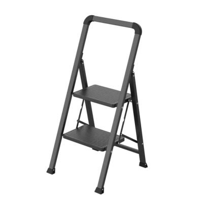 Изображение товара Стремянка стальная Zalger 2 широкие ступени, мощная и безопасная