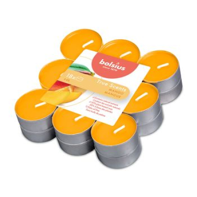 Изображение товара Свечи чайные 4 часа 18 шт Bolsius true scents манго