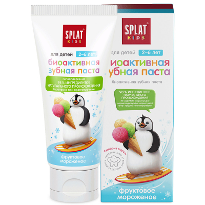 Изображение товара Зубная паста SPLAT KIDS Фруктовое мороженое 50 мл безопасная для детей