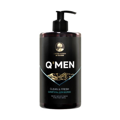 Изображение товара Мужской шампунь Q'Men чистота и свежесть 640 мл с маслом тмина и мятой